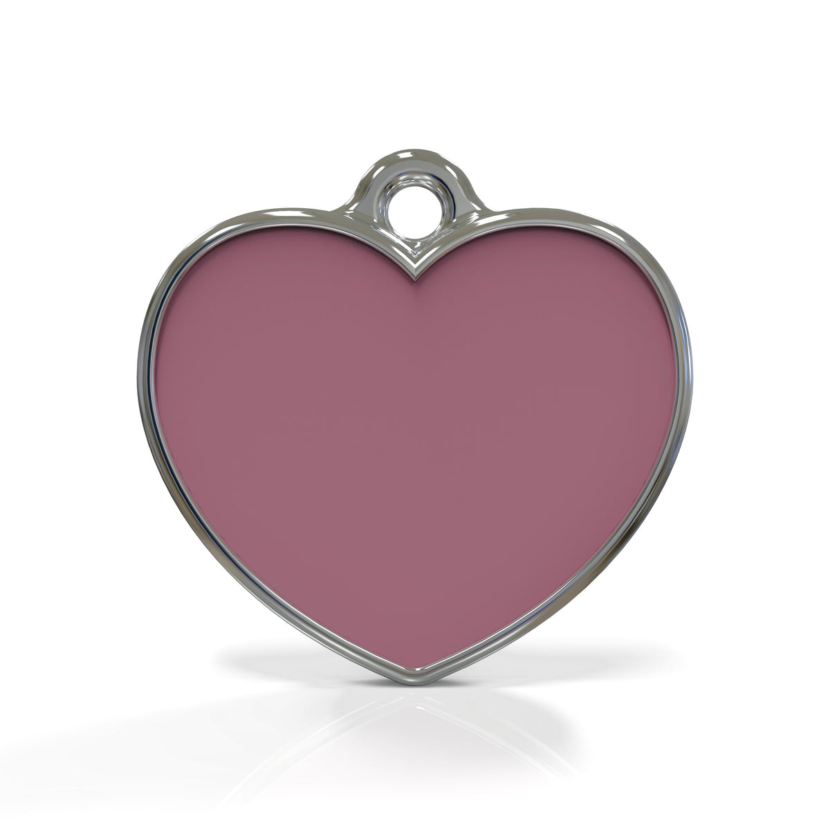 Solid Heart Pink ID Tag