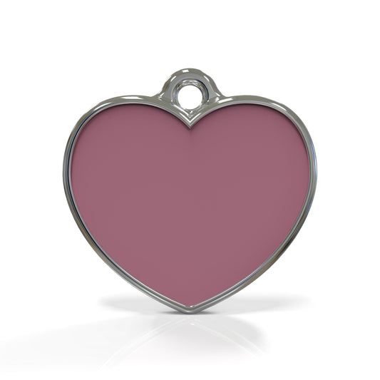 Solid Heart Pink ID Tag