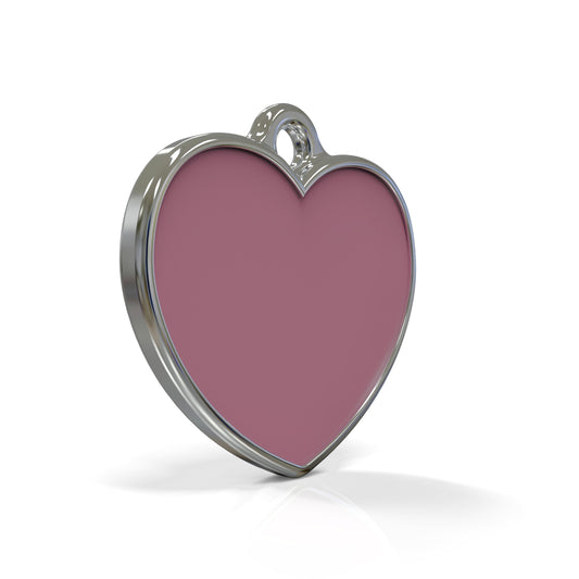 Solid Heart Pink ID Tag