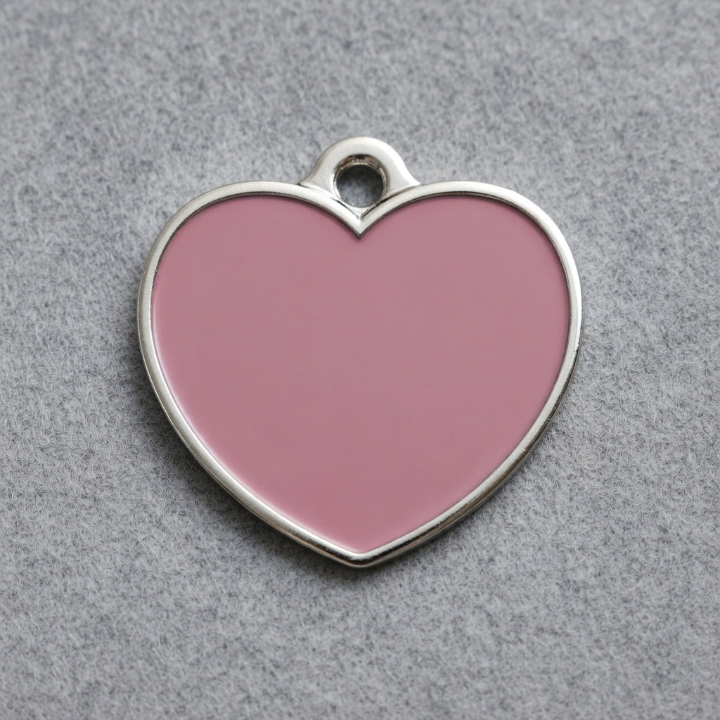 Solid Heart Pink ID Tag