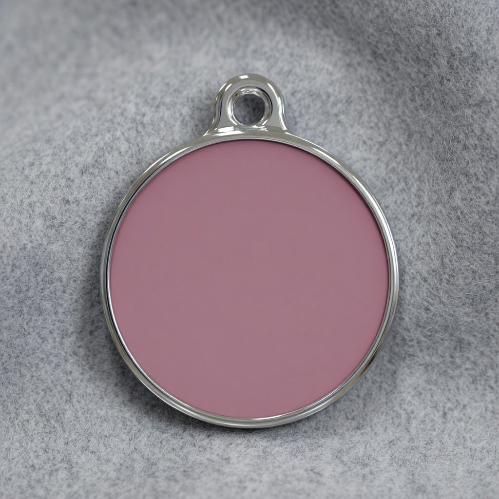 Solid Round Pink ID Tag