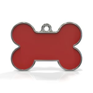 Solid Bone Red ID Tag Small