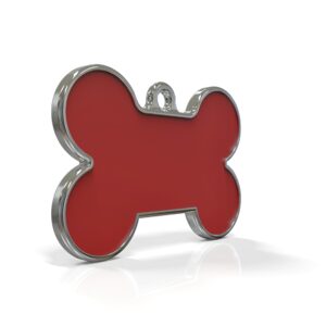 Solid Bone Red ID Tag Small