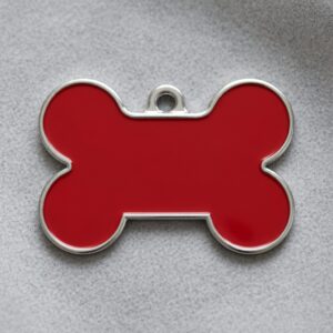 Solid Bone Red ID Tag Small