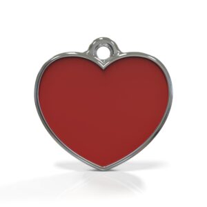Solid Heart Red ID Tag