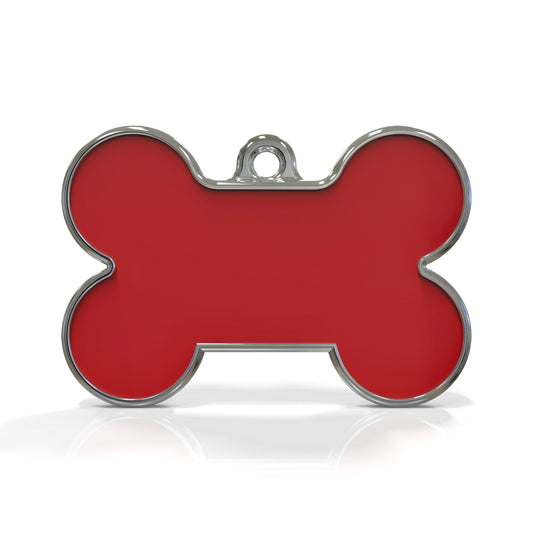 Solid Bone Red ID Tag Medium