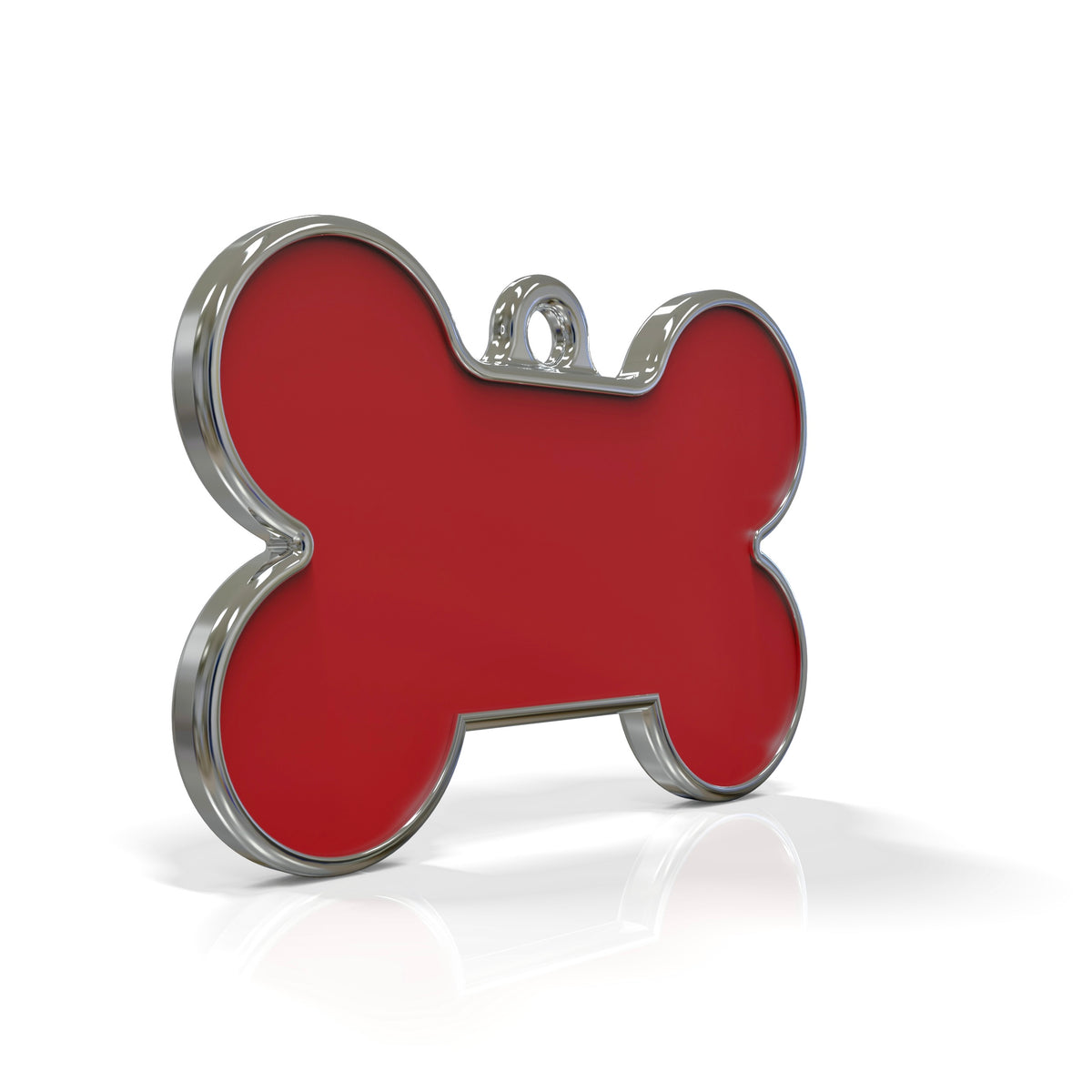Solid Bone Red ID Tag Medium