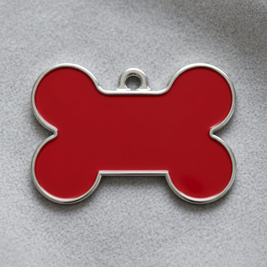 Solid Bone Red ID Tag Medium