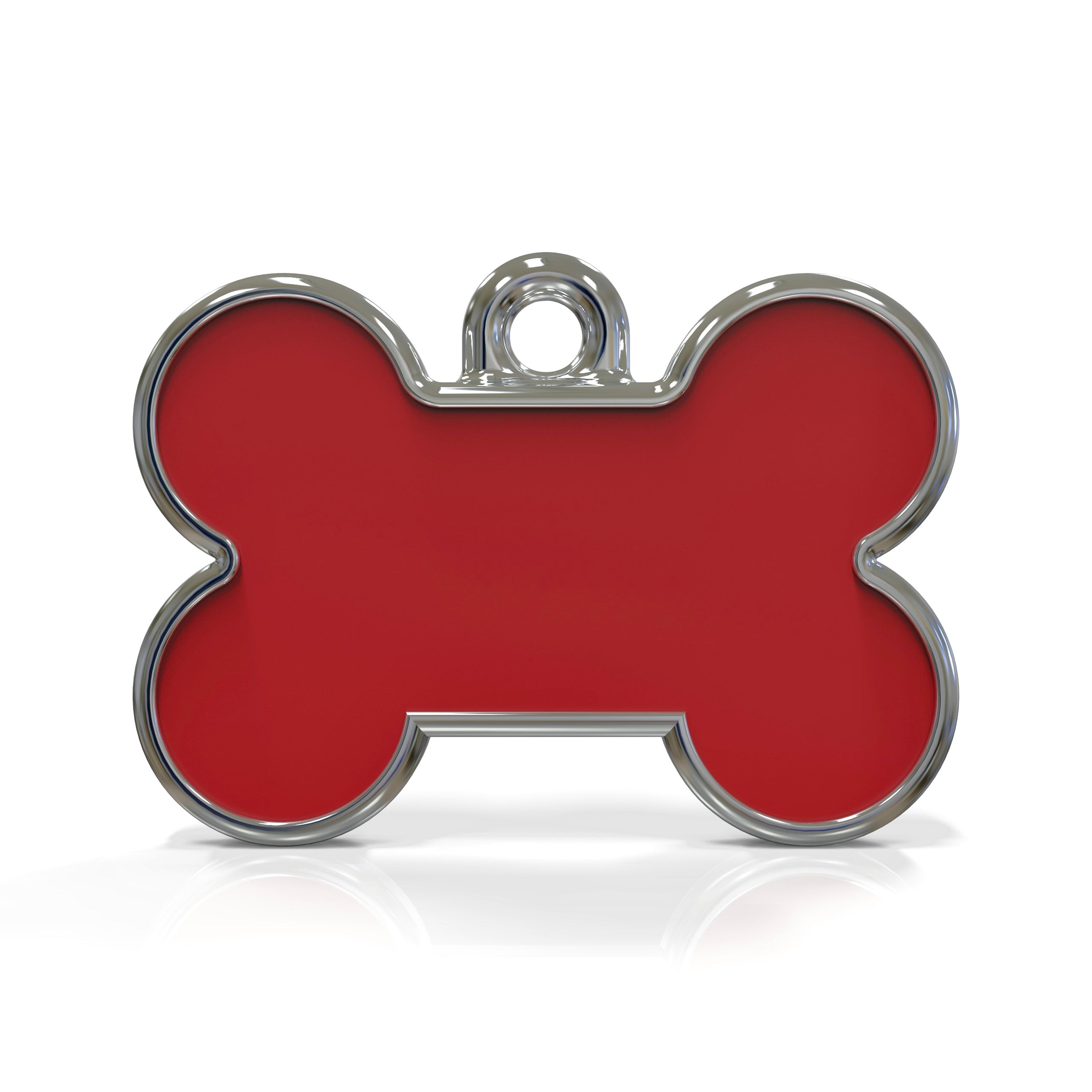 Solid Bone Red ID Tag Small