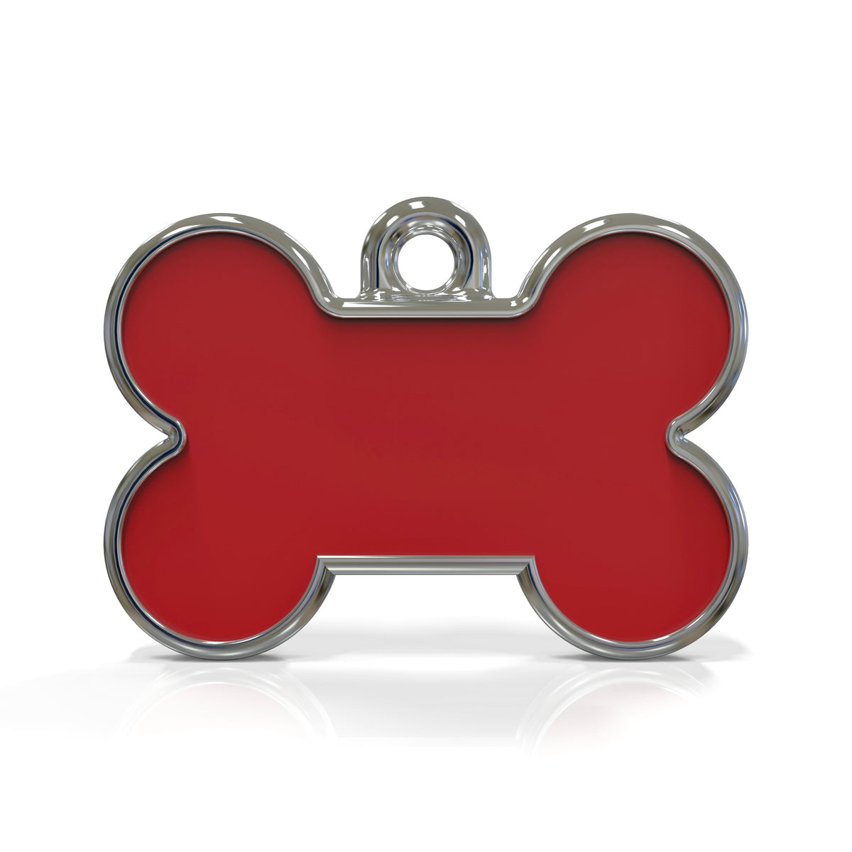 Solid Bone Red ID Tag Small