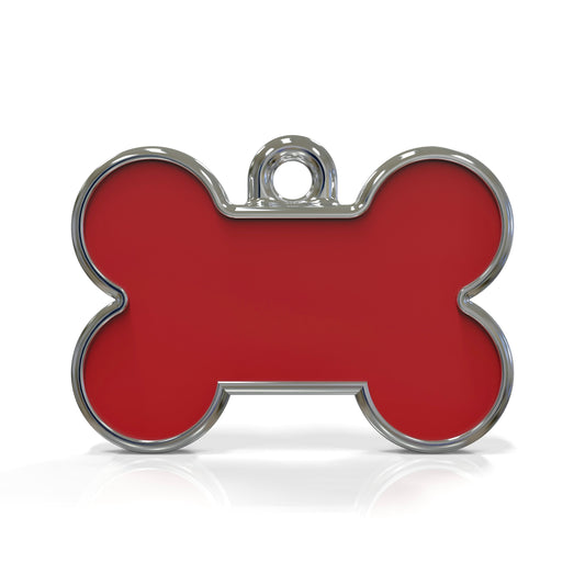 Solid Bone Red ID Tag Small