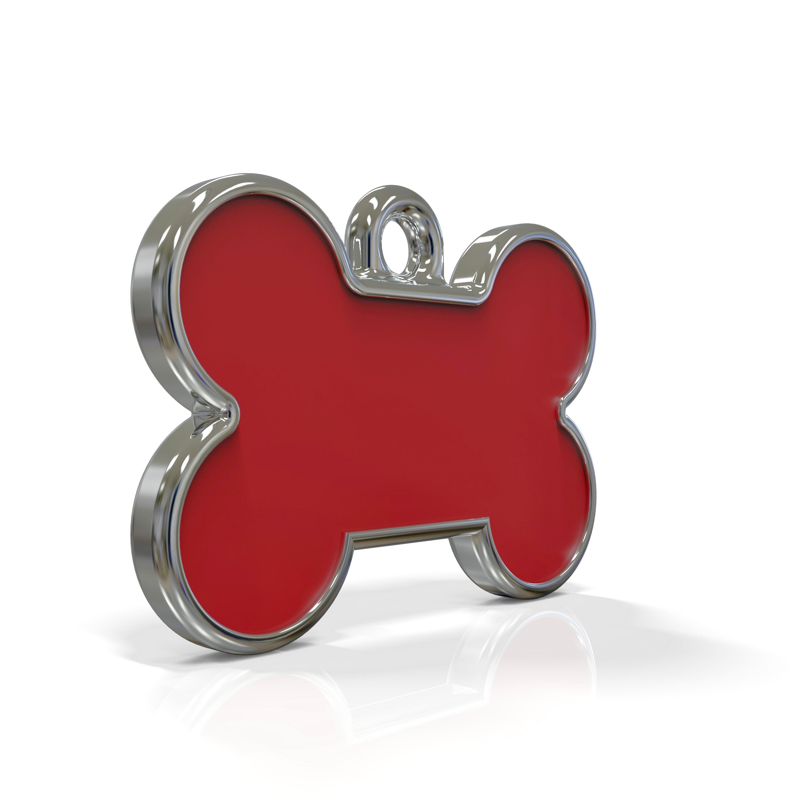 Solid Bone Red ID Tag Small