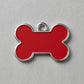 Solid Bone Red ID Tag Small