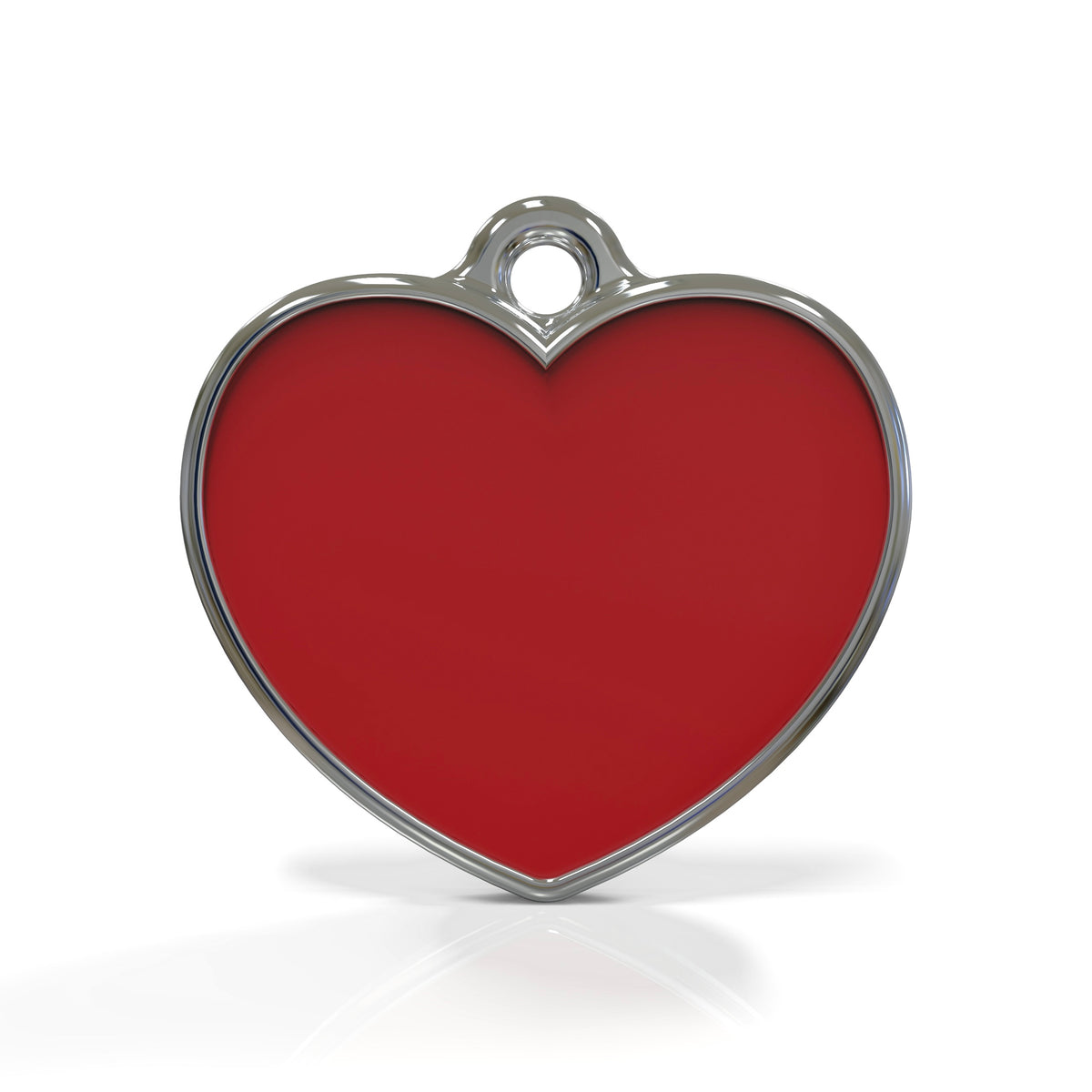 Solid Heart Red ID Tag