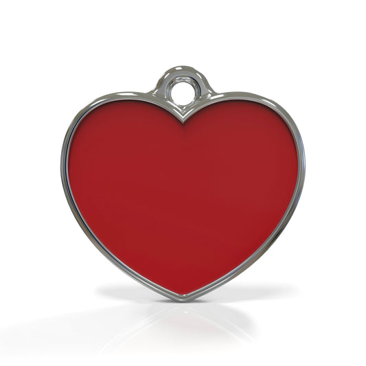 Solid Heart Red ID Tag