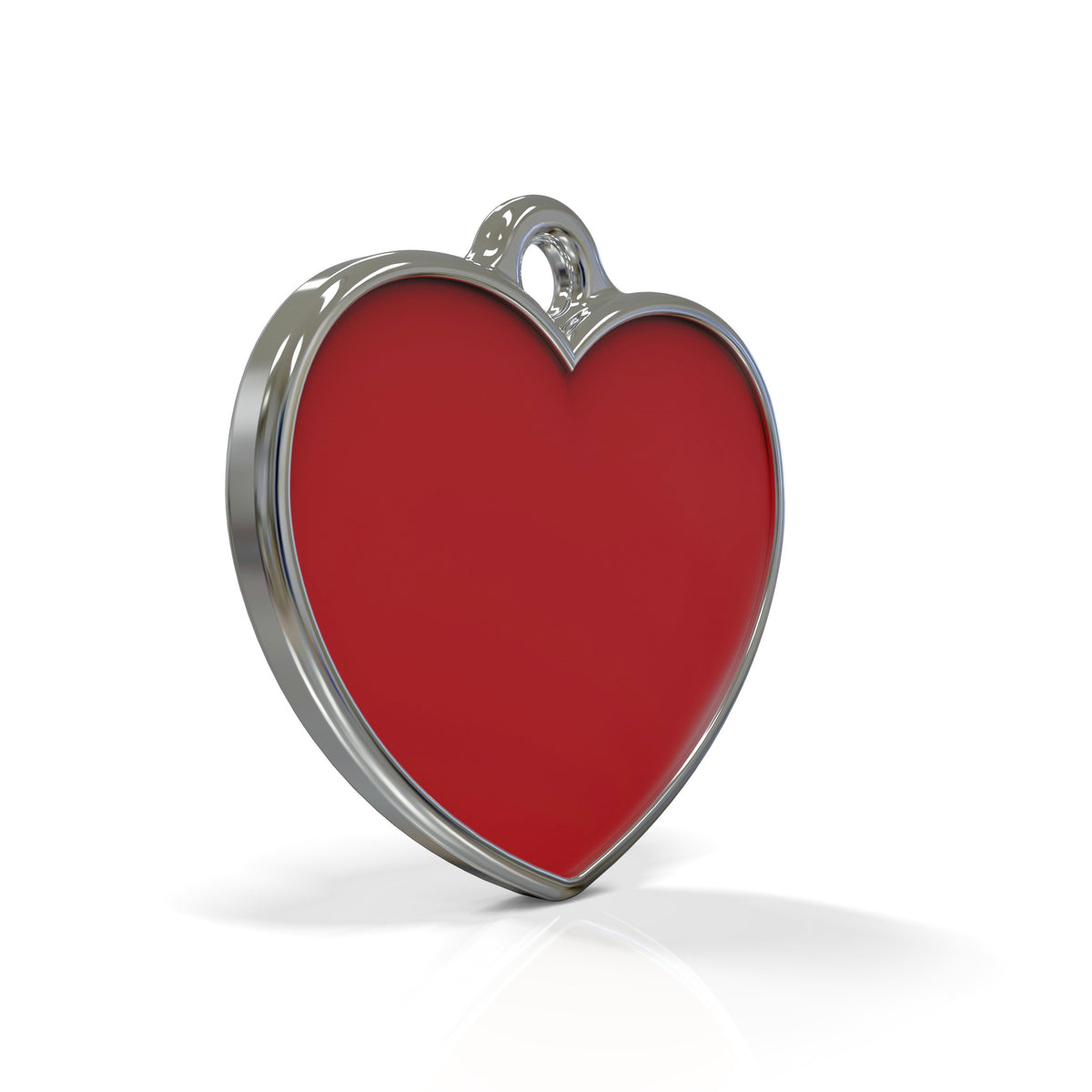 Solid Heart Red ID Tag