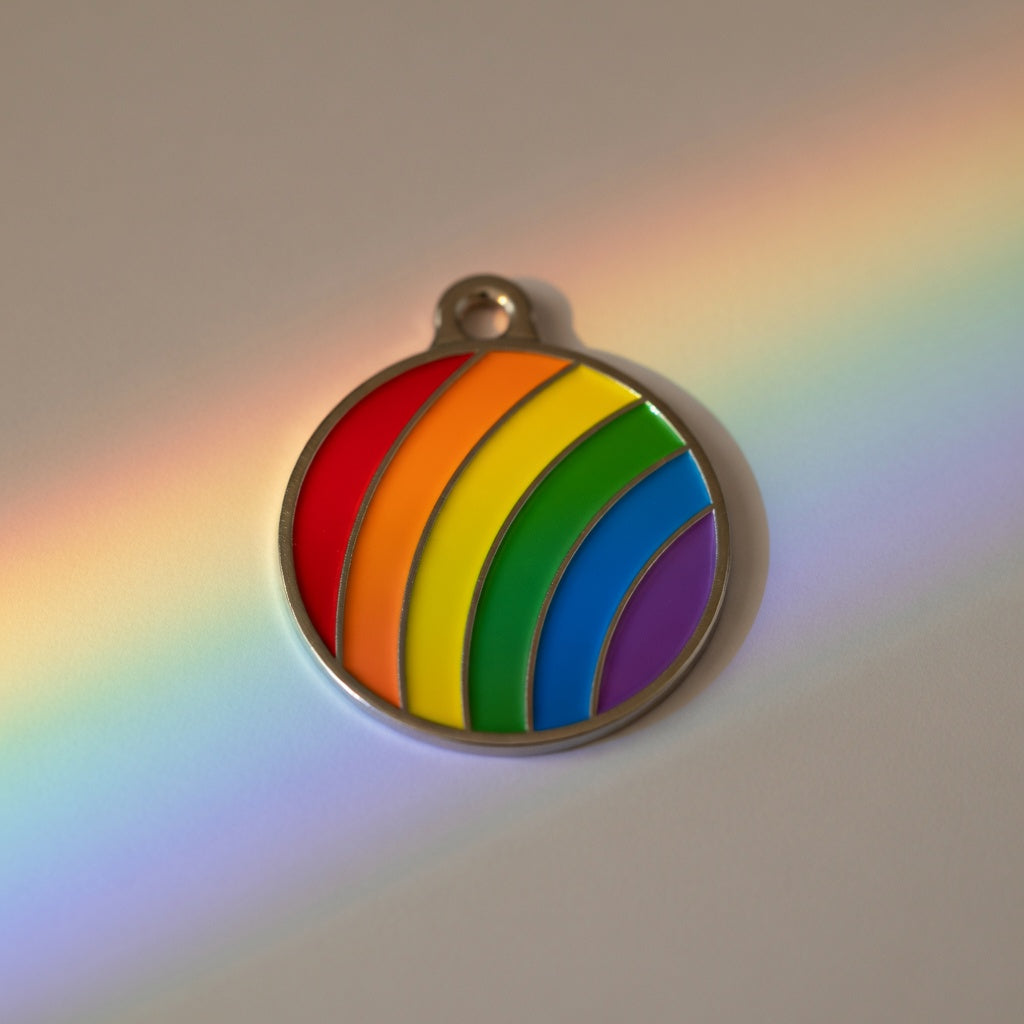 Pride Round Rainbow ID Tag