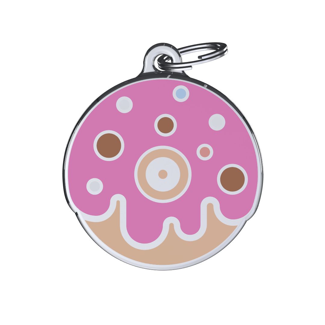 Munchy Donut Pink ID Tag