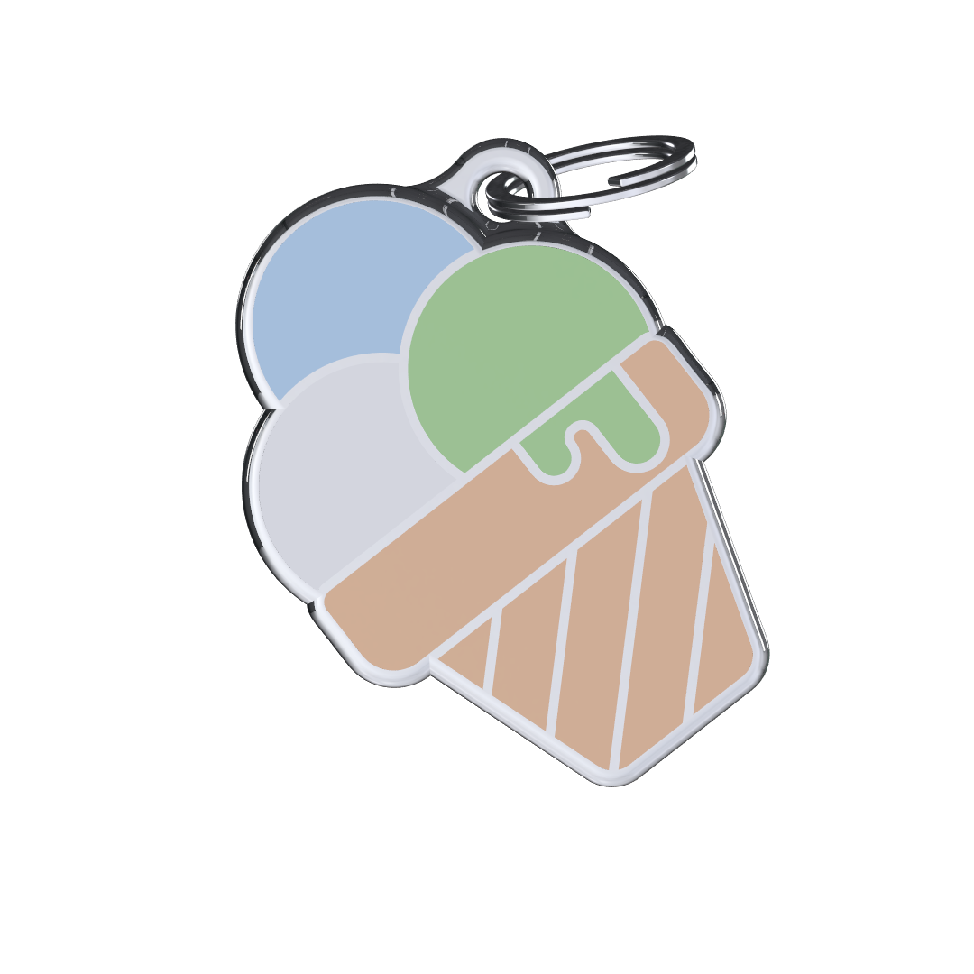 Munchy Gelato White-Blue-Green ID Tag