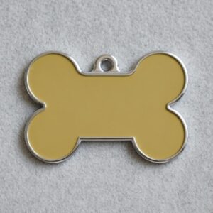 Solid Bone Yellow ID Tag Small