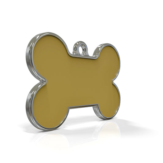 Solid Bone Yellow ID Tag Medium