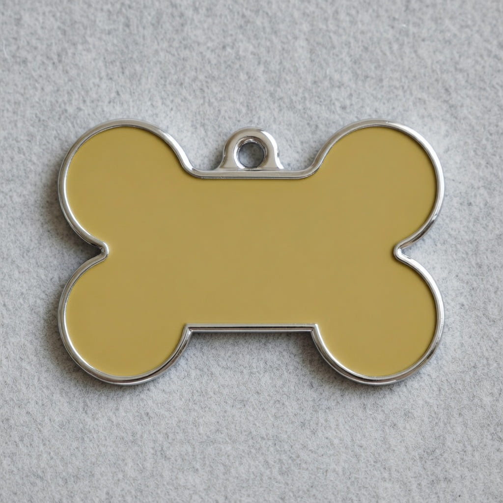Solid Bone Yellow ID Tag Medium
