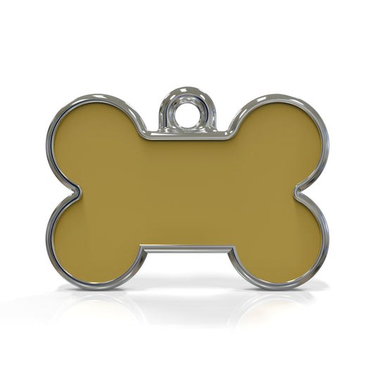 Solid Bone Yellow ID Tag Small