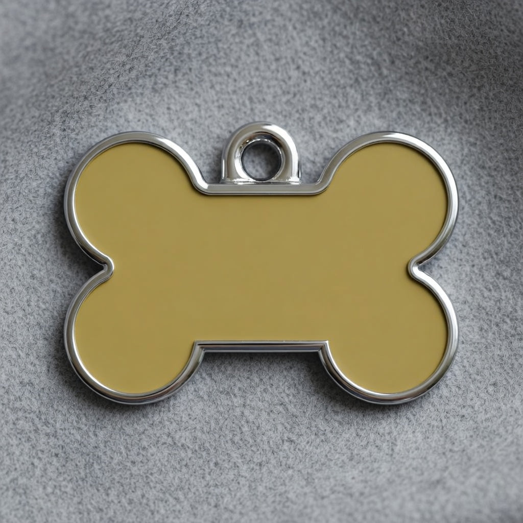 Solid Bone Yellow ID Tag Small