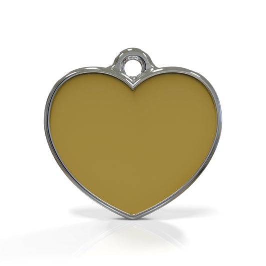 Solid Heart Yellow ID Tag