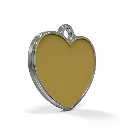Solid Heart Yellow ID Tag