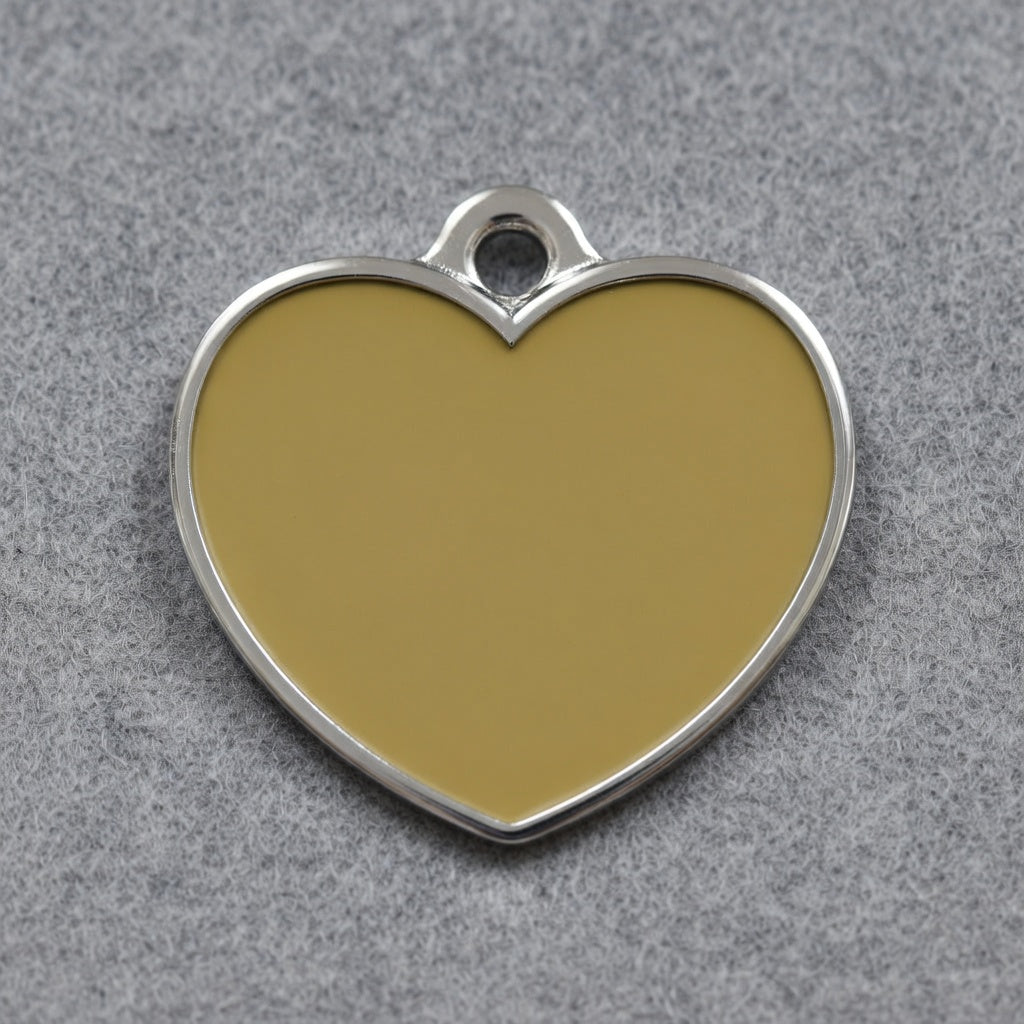 Solid Heart Yellow ID Tag