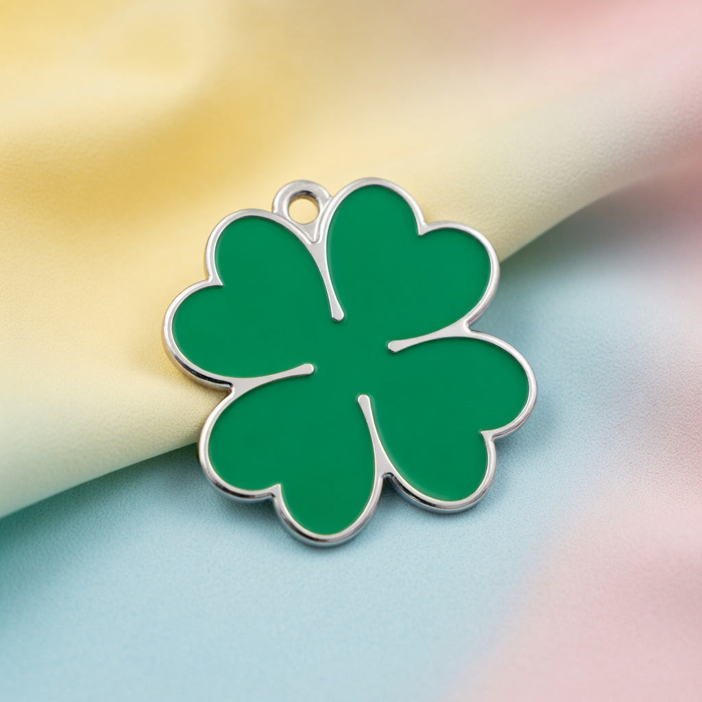 Emoji Clover Charm ID Tag