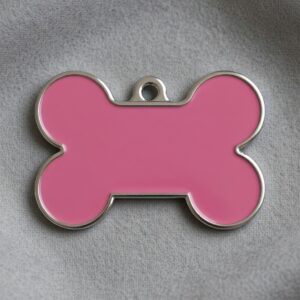 Solid Bone Pink ID Tag Small
