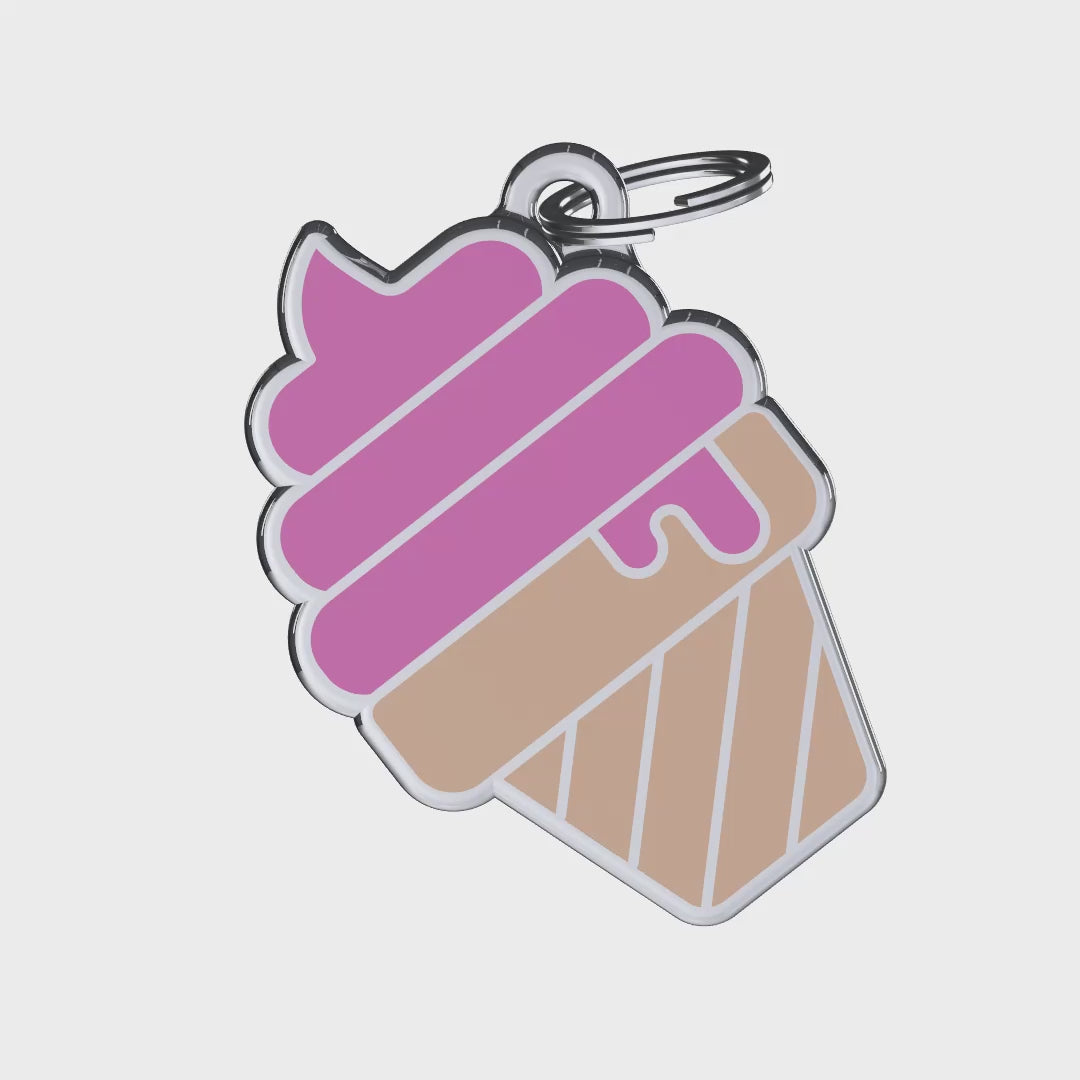 Munchy Ice Cream Pink ID Tag