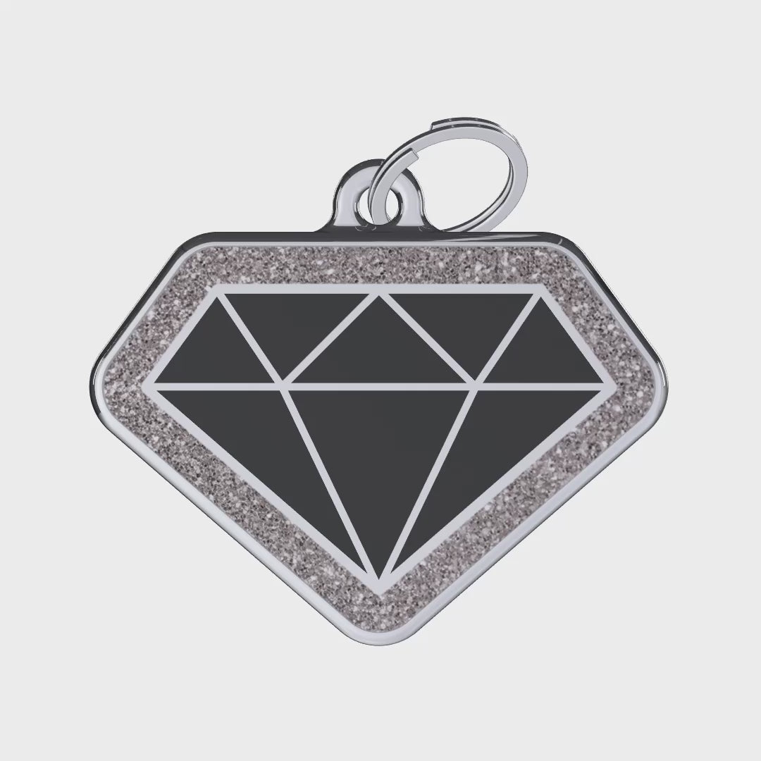 Royal Diamond Black ID Tag