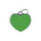 Solid Heart Green ID Tag