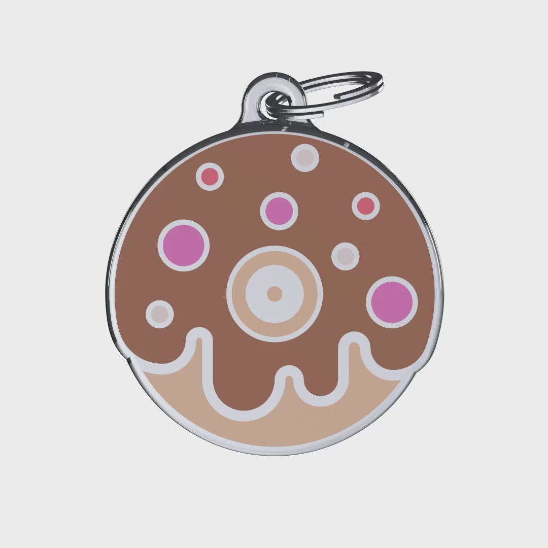 Munchy Donut Brown ID Tag