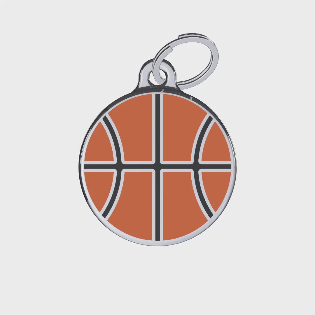 Sports Basketball Orange ID Tag