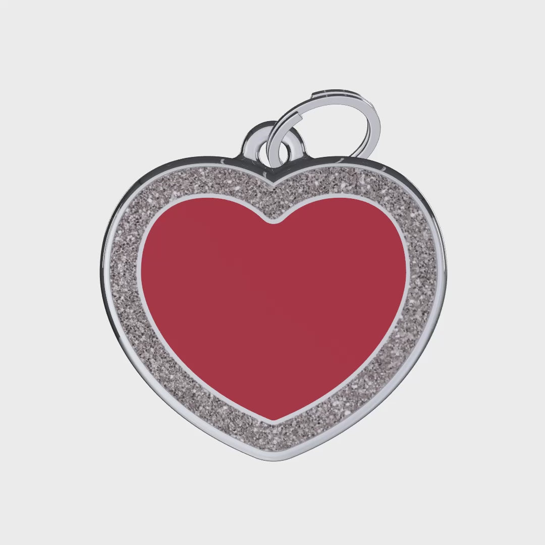 Royal Heart Red ID Tag