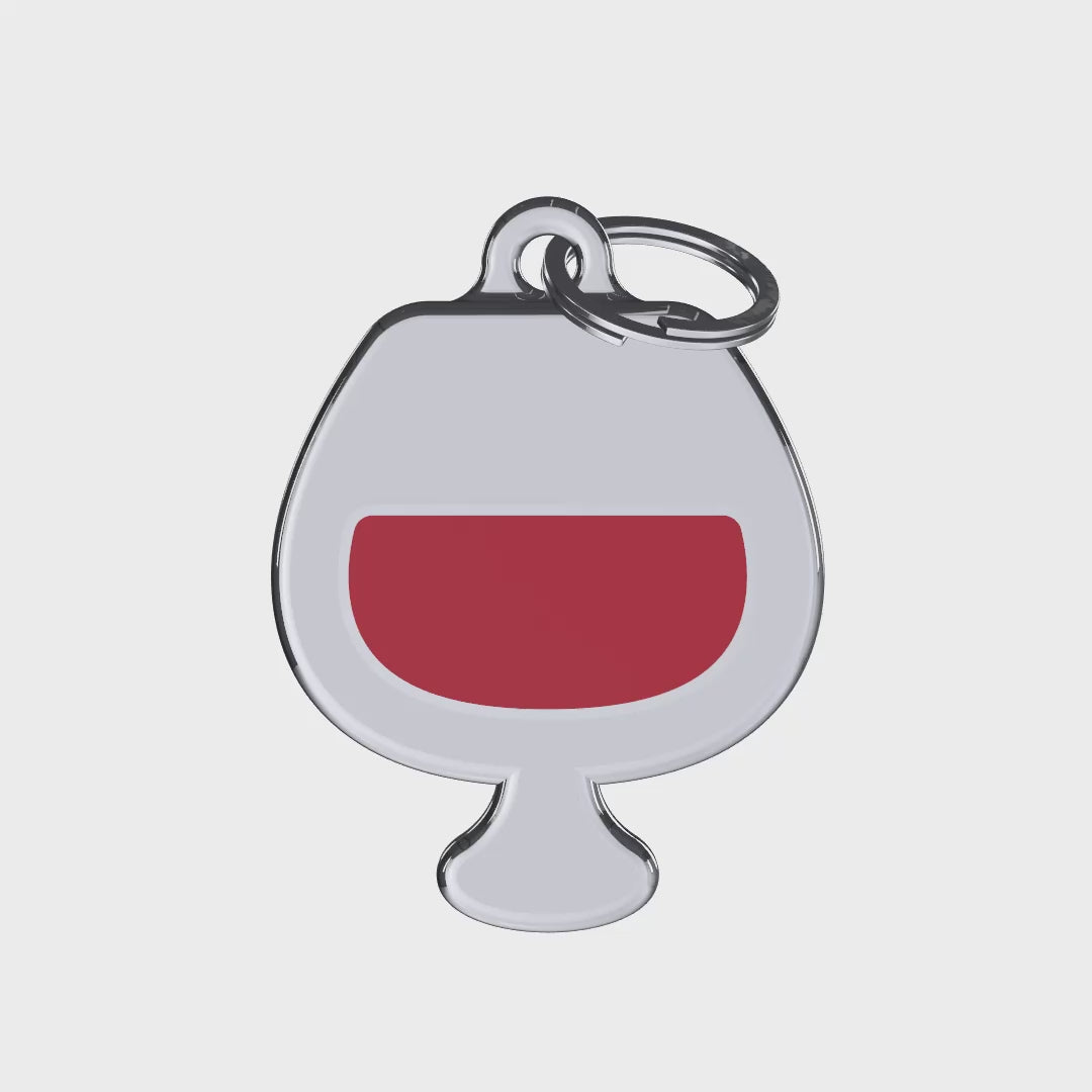 Cheers Wine Red ID Tag