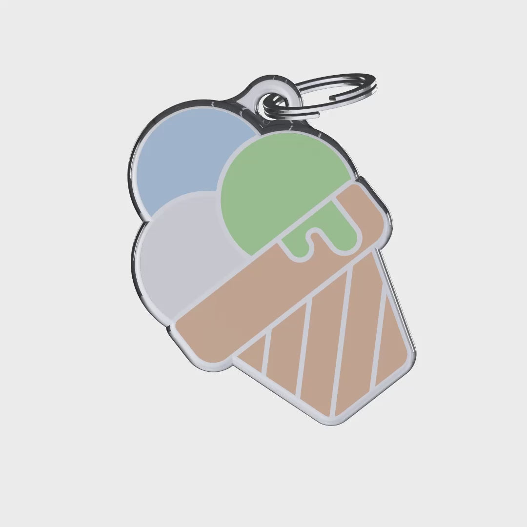 Munchy Gelato White-Blue-Green ID Tag