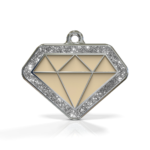 Diamond Spark Cream ID Tag