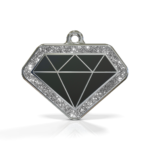 Diamond Spark Black ID Tag