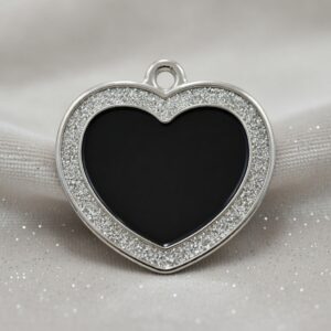 Heart Spark Black ID Tag