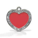 Heart Spark Red ID Tag
