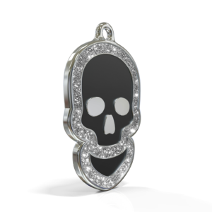 Skull Spark Black ID Tag