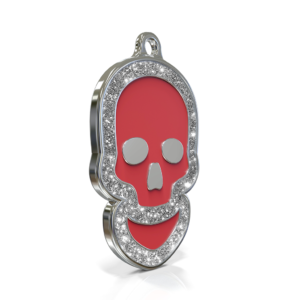 Skull Spark Red ID Tag