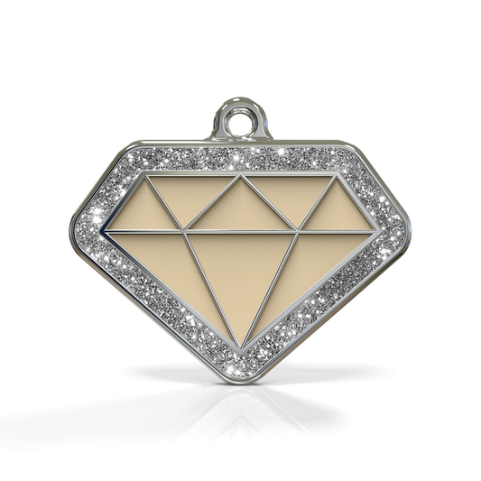 Diamond Spark Cream ID Tag