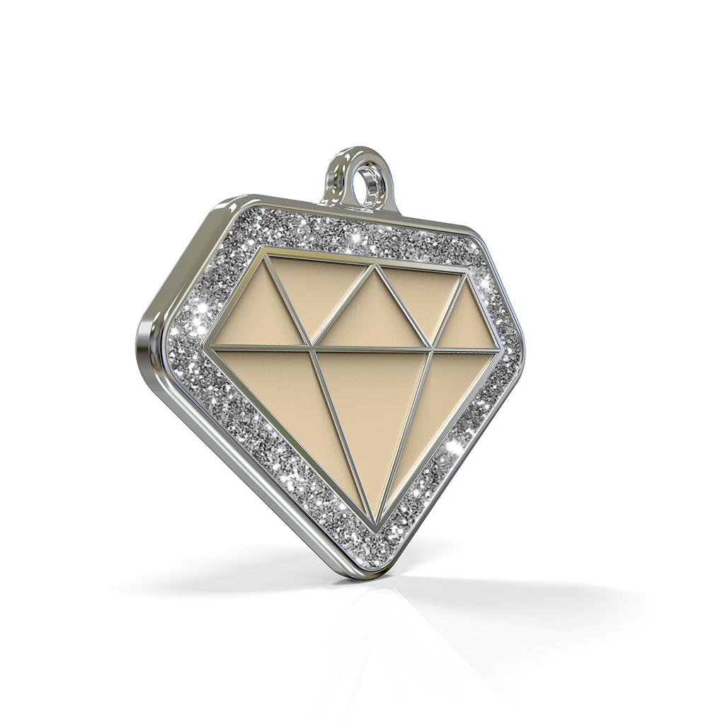 Diamond Spark Cream ID Tag