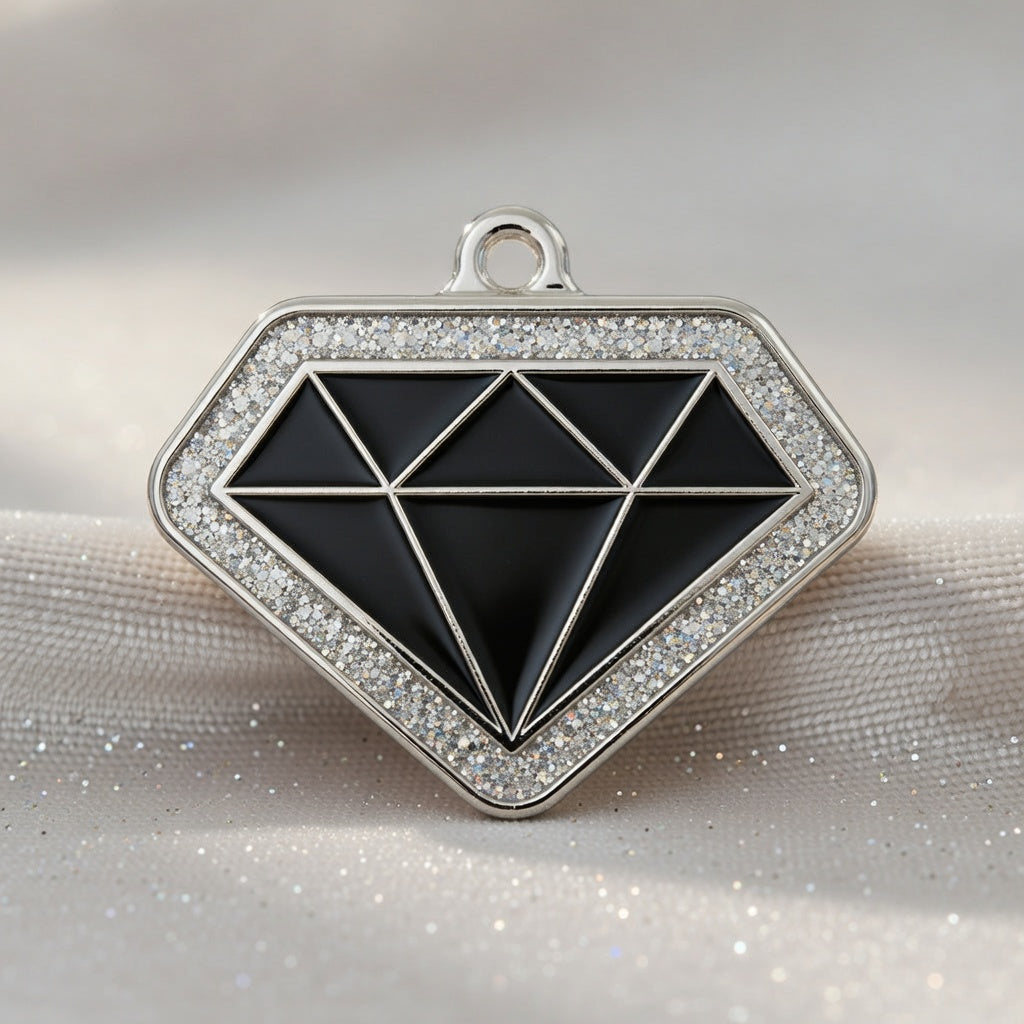 Diamond Spark Black ID Tag